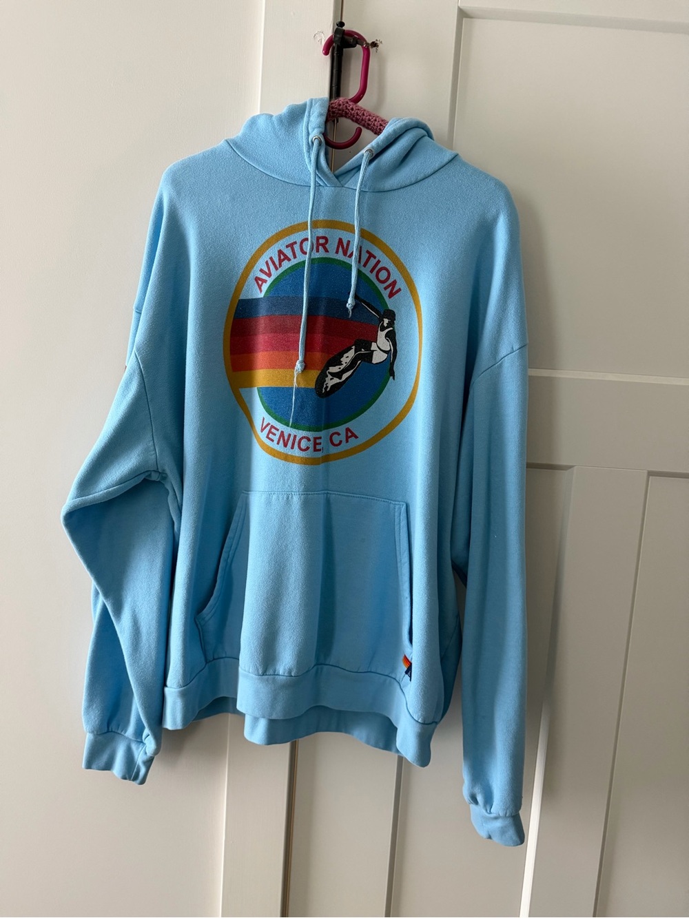 Aviator Nation Light Blue Venice CA Graphic Hoodie